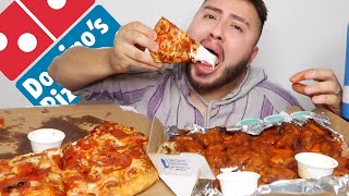 DOMINOS Pizza  Hot Wings MUKBANG [upl. by Tristas]