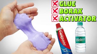 No Glue No Borax Water And Toothpaste Slime ASMRSlime Without Glue BoraxSlime Making Easy at home [upl. by Eda271]