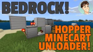 Works in BEDROCK  Hopper Minecart Unloader [upl. by Yarled]