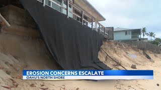 Severe erosion threatens homes on Oahus North Shore ahead of winter [upl. by Pauletta]