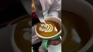 Cappuccino with two arts baristas coffeeart coffee latteartist latteart latte cappuccino [upl. by Mond366]