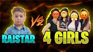 Solo Vs Squad  Raistar Vs 4 India Girls Clash Squad Challenged  Garena Free Fire [upl. by Halyak710]