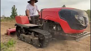 mini tractores agrícolas de orugas trabajando 25 hp maquinaria y equipos pequeños para agricultura [upl. by Gerk]