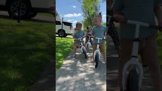 Tiny Land Balance Bike Four in a Row All littles look really happy with their new bikes [upl. by Fowle]