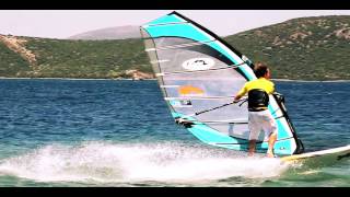 Windsurfing The Laydown Gybe Slalom Gybe [upl. by Ardnwahs]