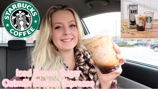 NEW Iced Brown Sugar Oatmilk Shaken Espresso  Starbucks  Taste Test [upl. by Kreit532]