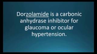 How to pronounce dorzolamide Trusopt Memorizing Pharmacology Video Flashcard [upl. by Elbart]