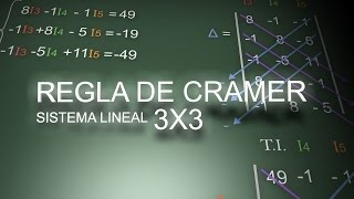 Sistema de ecuaciones 3x3 Método de determinantes Regla de Cramer [upl. by Anyala22]