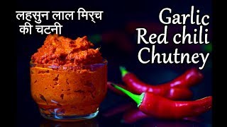 Lahsun Laal Mirch ki chatni recipe in Hindi  लहसुन  लाल मिर्च की चटनी  Garlic Red Chili Chutney [upl. by Savvas]