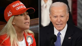 Marjorie Taylor Greene booed after heckling Joe Biden during State of the Union address [upl. by Beck]