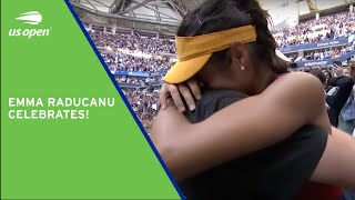 Emma Raducanu Celebrates Her Victory  2021 US Open [upl. by Odlawso]