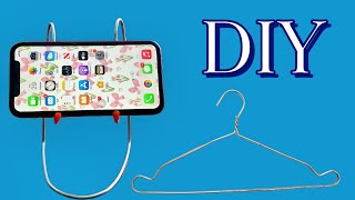 Turn a Wire Hanger into a Handy Phone Stand Simple DIY Recycling [upl. by Dett]