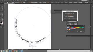 illustrator şeklin etrafında yazı döndürme  figen taşçı [upl. by Suiravat]