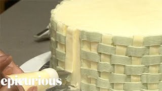 Cake Decorating 101 How to Make a Basket Weave [upl. by Aissatsan]