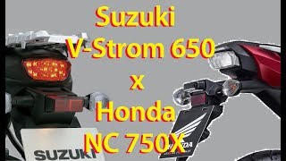 Comparativo Suzuki VStrom 650 X Honda NC 750X [upl. by Yelrahc]