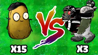 15 NUT IMITATOR vs 3 GARGANTUAR BLACK FOOTBALL ZOMBIES Who Will Win PVZ Hybrid Challenge [upl. by Wolgast706]