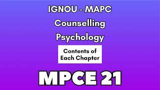 What will you study in MPCE 21 Counselling Psychology [upl. by Guenna724]