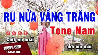 Karaoke Ru Nửa Vầng Trăng Tone Nam Nhạc Sống  Trọng Hiếu [upl. by Norraa]