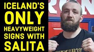 ICELANDS SOLE MALE PRO BOXER GUNNAR KOLBIENN KRISTINSSON SIGNS WITH SALITA [upl. by Anima]