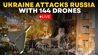 Russia Ukraine Conflict Live Ukraine attacks Russia with 144 drones  Zelenskyy  Putin  Moscow [upl. by Neahs808]