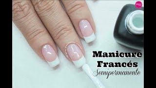 Francés semipermanente para principiantes  Gel polish french Manicure [upl. by Assilana]