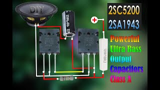 DIY Powerful Ultra Bass Audio Amplifier Using 2SC5200 and 2SA1943  Output Capacitors [upl. by Mingche233]