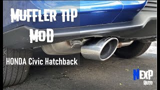 Honda Civic Hatchback EX Gen 10 muffler caps exhaust tips mod by Salusy [upl. by Ahsataj]