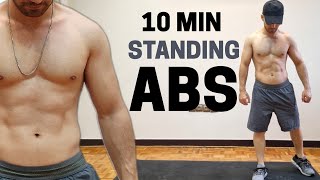 10 Min ALL STANDING ABS Workout  Daily Routine No Jumping No Repeat No Equipment❗🔥 [upl. by Esenej]