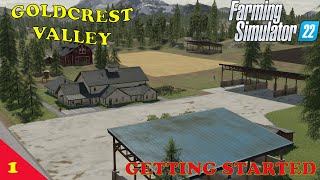 Goldcrest Valley Ep 1 Getting started is going to be a bit rough Farm Sim 22 [upl. by Leidag]