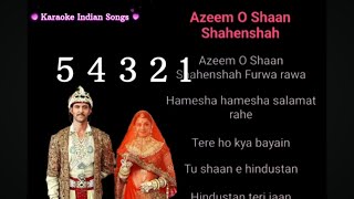 Azeem O Shaan Shahenshah Karaoke Song With Scrolling lyrics karaokeindiansongs karaokehindisongs [upl. by Carlisle]