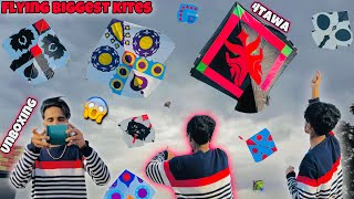 Flying Biggest Kites😍  4Tawa   Unboxing amp Testing Monofil Gattu😱  Desi Patangbaazi 🪁🔥 [upl. by Bone118]