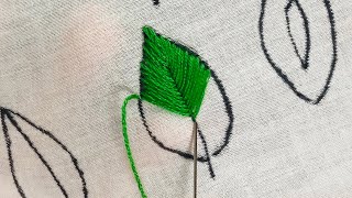 Hand embroidery 4 Easy Leaf Hand Embroidery Stitches [upl. by Hanahs]