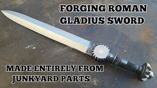 Forging A Roman Gladius  Making A Junkyard Sword [upl. by Elleinod]