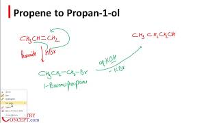 Propene to Propan1ol  Organic chemistry conversions [upl. by Sharla]