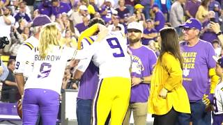 Joe Burrow dons a Burreaux jersey on LSUs senior night [upl. by Jairia679]