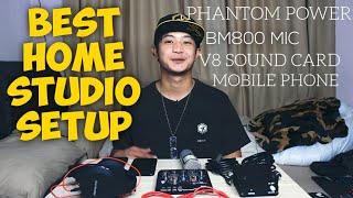 BM800 Condenser Mic  PHANTOM POWER  V8 Soundcard Complete Setup [upl. by Moishe]