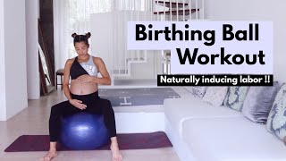 Birthing Ball Workout  Naturally inducing labor WorkoutwithJen [upl. by Yeniffit]