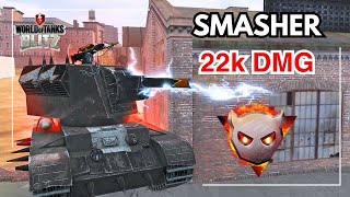 Big Boss SMASHER insane 22000 Damage • WOT Blitz • [upl. by Hagi]