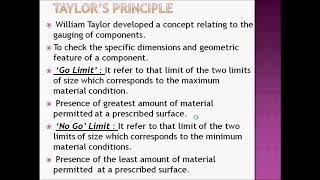 Limit Gauges  GO and NO GO gauges Gauge Design  Taylor’s Principle ME312 M2  MET307 M4 [upl. by Nnylav]