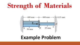 Strength of Materials Part 21 Axial Load Support Reactions Compatibility Conditions [upl. by Dasya]