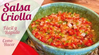 SALSA CRIOLLA  Receta de salsa para carnes y asados [upl. by Ailegna820]