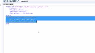 Use Table Function in HANA models [upl. by Chelsae]