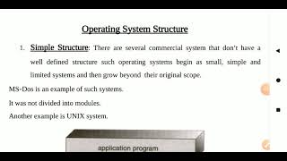 Operating system structure simple structure Layered Structure Kernel Structure [upl. by Hogan]