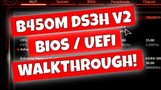 GIGABYTE B450M DS3H V2 BIOS Walkthrough Tour amp Explanation [upl. by Ennaxor]