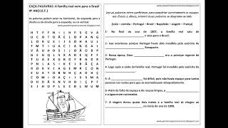 CAÇAPALAVRAS A família real vem para o Brasil 4º ano EF [upl. by Reinold836]