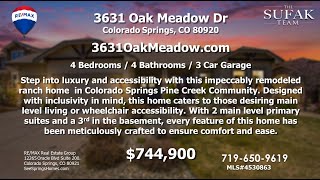 FOR SALE  3631 Oak Meadow Dr Colorado Springs CO 80920 [upl. by Aniryt]