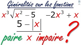 Généralités sur les fonctions Fonctions impaires 1 Bac SC BIOF [upl. by Syl]