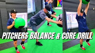 Youth Baseball Throwers Core strength and balance Drill [upl. by Jehovah]