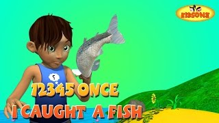 12345 Once I Caught A Fish Alive  3D Nursery Rhymes with Lyrics  The Numbers Song  KidsOne [upl. by Scuram]