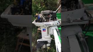 1981 Johnson 35 HP after carb rebuild and fuel lines Among other repairs [upl. by Nraa]